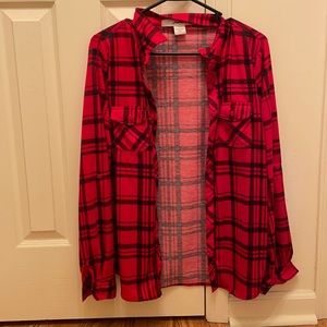 Red and black comfy top